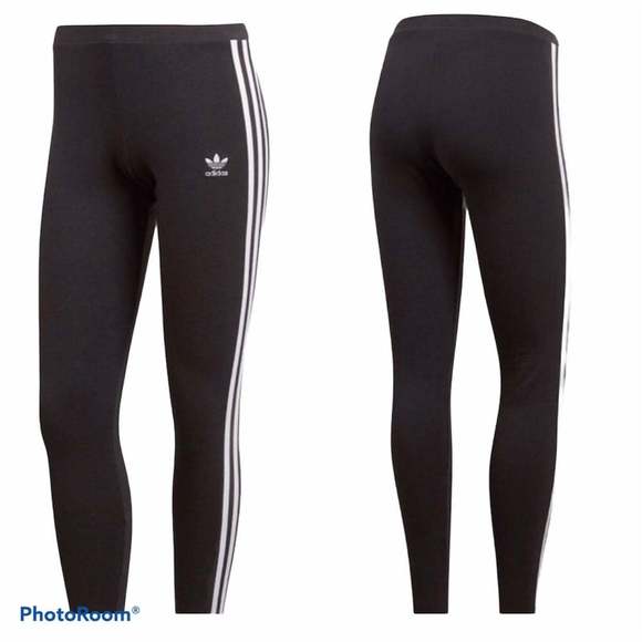 Adidas Three Stripe Cotton Leggings XS - Picture 2 of 10